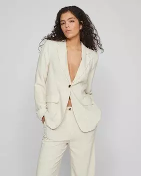 Льняной женский пиджак Vila, бежевый