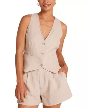 Льняной жилет Bella Dahl Cinch Back, коричневый