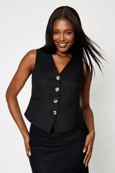 Льняной жилет Dorothy Perkins, черный