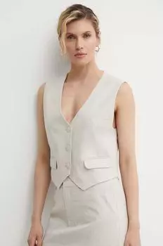 Льняной жилет Gestuz, бежевый