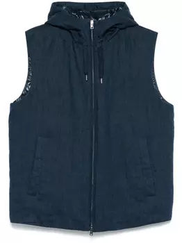 Льняной жилет Herno, синий