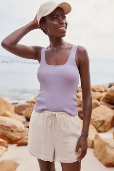 Льняной жилет с квадратным вырезом Next, фиолетовый