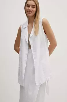 Льняной жилет Sisley, белый