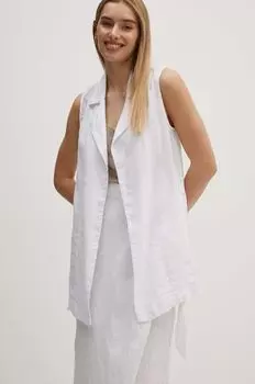 Льняной жилет Sisley, белый