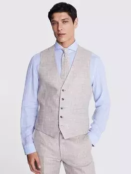 Льняной жилет сшитого на заказ покроя Moss, бежевый