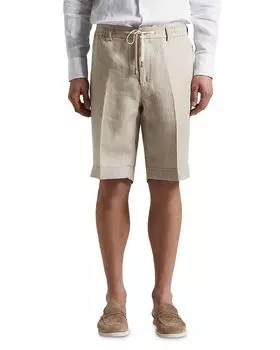 Льняные бермуды на шнурке Peserico, коричневый/бежевый