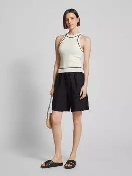 Льняные бермуды простого кроя Marc O'Polo, черный