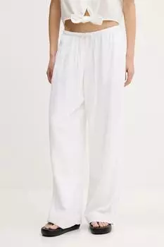 Льняные брюки Abercrombie & Fitch, белый