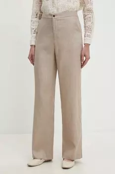 Льняные брюки Answear Lab, бежевый
