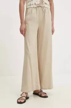 Льняные брюки Answear Lab, бежевый