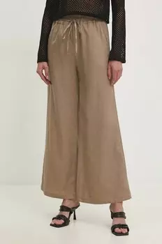 Льняные брюки Answear Lab, бежевый