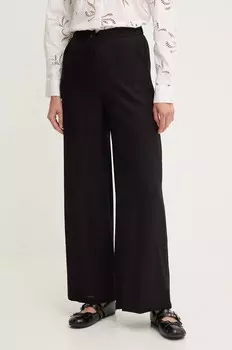 Льняные брюки Answear Lab, черный