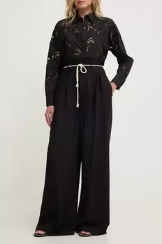 Льняные брюки Answear Lab, черный