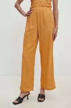 Льняные брюки Answear Lab, оранжевый