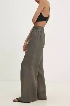 Льняные брюки Answear Lab, зеленый