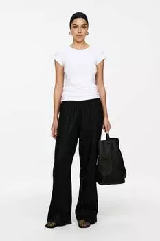 Льняные брюки Arket, черный