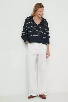 Льняные брюки Barbour, белый