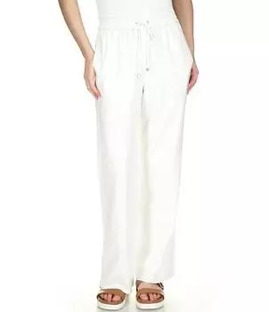 Льняные брюки без застежек Michael Kors, белый