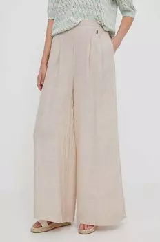 Льняные брюки Bomboogie, бежевый