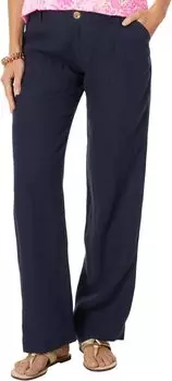 Льняные брюки Breeta Lilly Pulitzer, цвет True Navy/True Navy