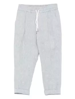 Льняные брюки Brunello Cucinelli Kids, синий