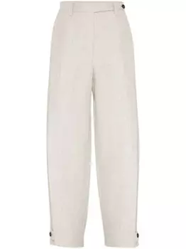 Льняные брюки Brunello Cucinelli, нейтральный