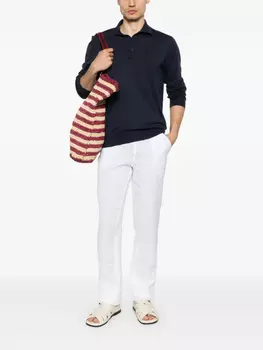 Льняные брюки чинос Kiton, белый