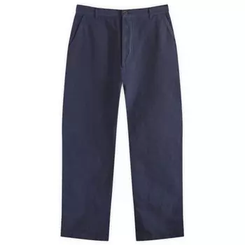 Льняные брюки-чиносы в стиле милитари Universal Works, синий