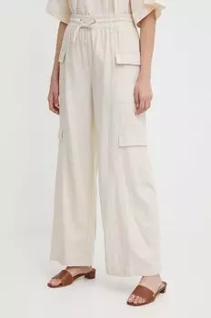 Льняные брюки Dkny, бежевый