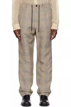 Льняные брюки Dries Van Noten, цвет mustard