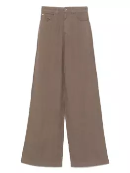 Льняные брюки Emporio Armani, коричневый