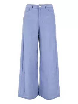 Льняные брюки Emporio Armani, синий