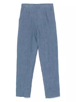 Льняные брюки Emporio Armani, синий