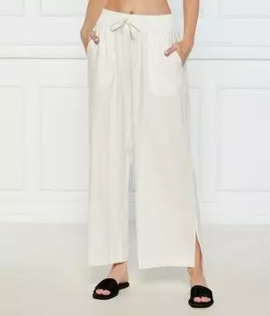 Льняные брюки Flare fit Emporio Armani, экрю