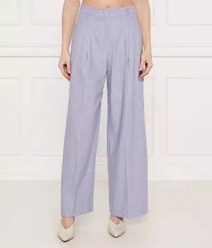 Льняные брюки Flare fit Liu Jo, лавандовый