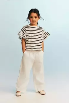 Льняные брюки H&M, белый