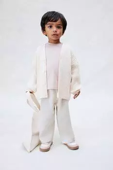 Льняные брюки H&M, бежевый