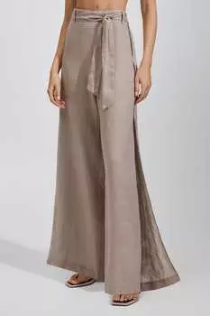 Льняные брюки Harry с разрезами по бокам Reiss, коричневый