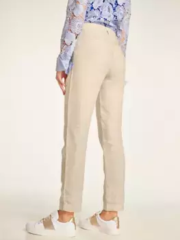 Льняные брюки Heine, бежевый
