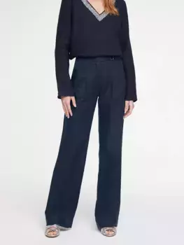 Льняные брюки Heine, синий