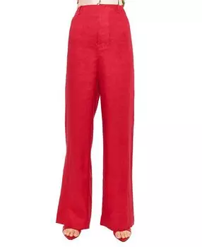 Льняные брюки Iracemi с высокой посадкой CAMI NYC, красный
