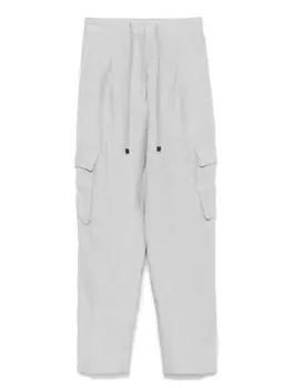 Льняные брюки карго Le Tricot Perugia, серый