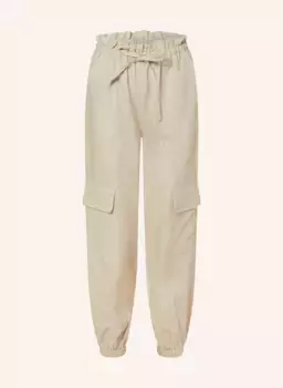 Льняные брюки-карго Mrs & Hugs, бежевый