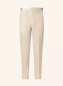 Льняные брюки kin приталенного кроя REISS, цвет 04 STONE