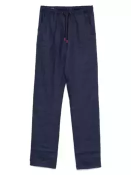 Льняные брюки Kiton, синий