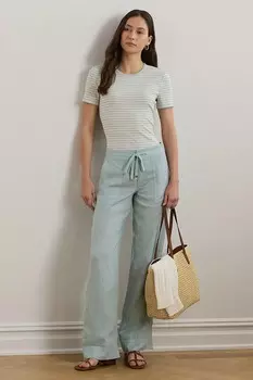 Льняные брюки Lauren Ralph Lauren, синий