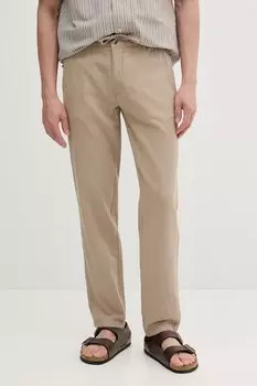Льняные брюки Lindbergh, бежевый