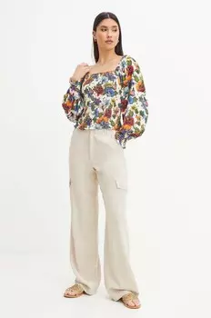 Льняные брюки Medicine, бежевый