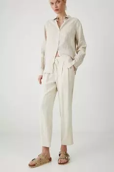 Льняные брюки Medicine, бежевый