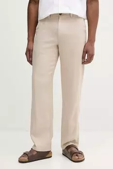 Льняные брюки Michael Kors, бежевый